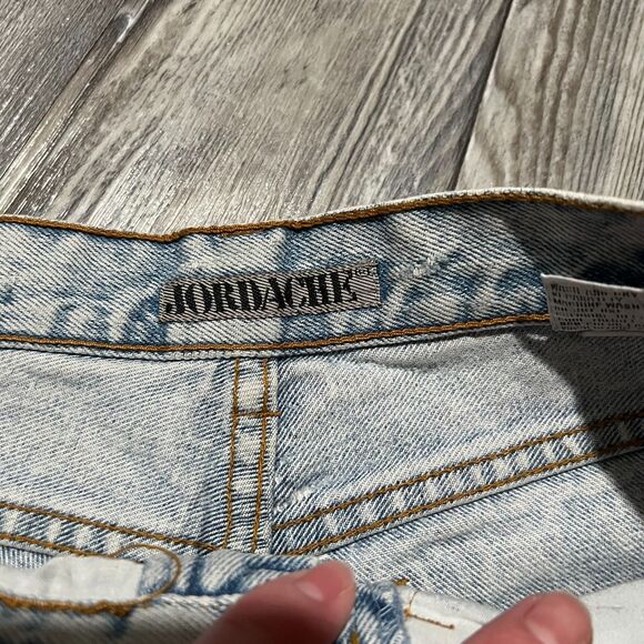 Jordache Basics 90s Acid Wash Jeans 11/12 (27x28.5) Made in Hong Kong - Picture 3 of 10
